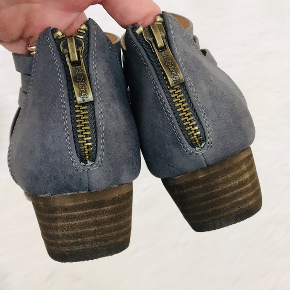 NEW! Aspen Smoke Blue Vegan Leather Strap Booties - Picture 7 of 8